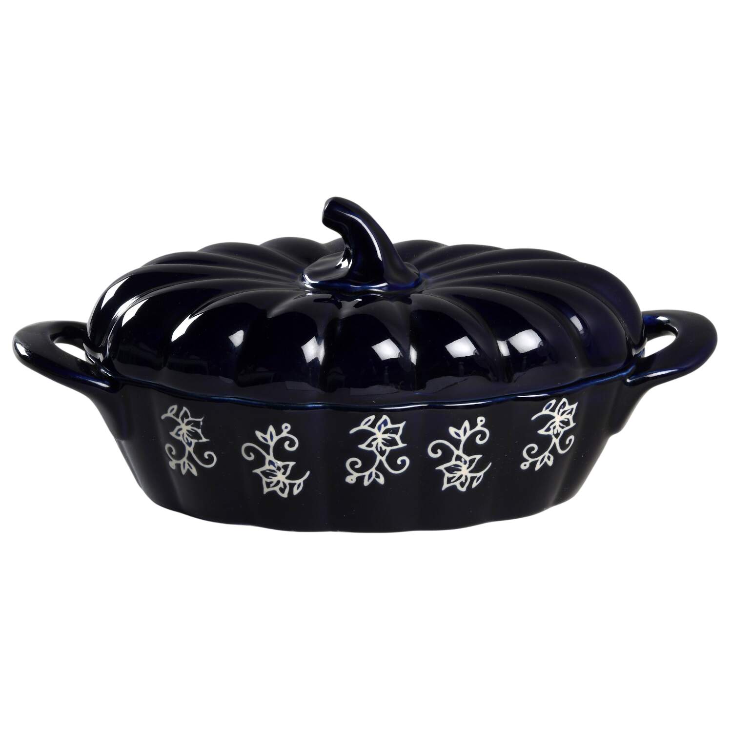 Floral Lace-Blue Figural Butter Tub & Lid by Temp-Tations-1