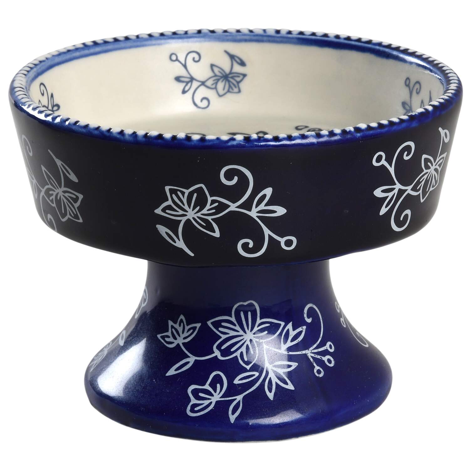 Floral Lace-Blue Individual Pedestal Dessert Dish by Temp-Tations-1