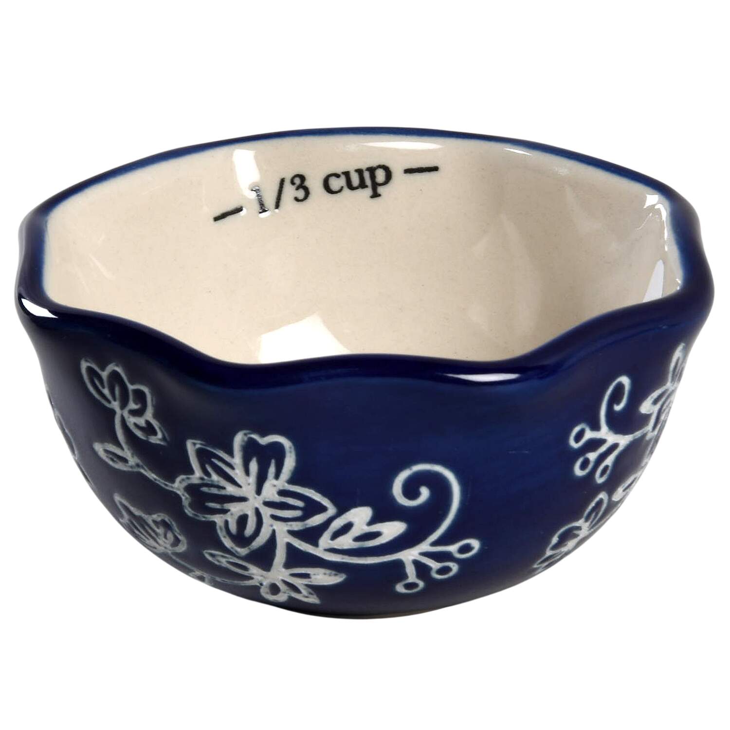 Floral Lace-Blue 1/3 Cup Measuring Cup by Temp-Tations-1