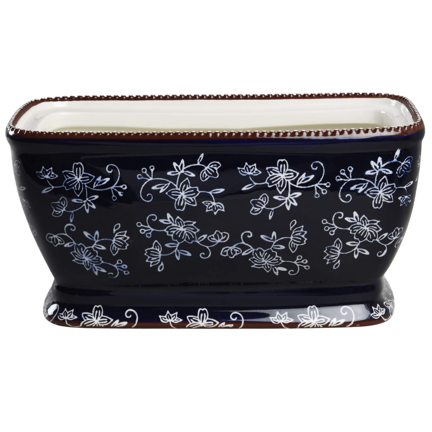 Floral Lace-Blue Bread Box No Lid by Temp-Tations-1