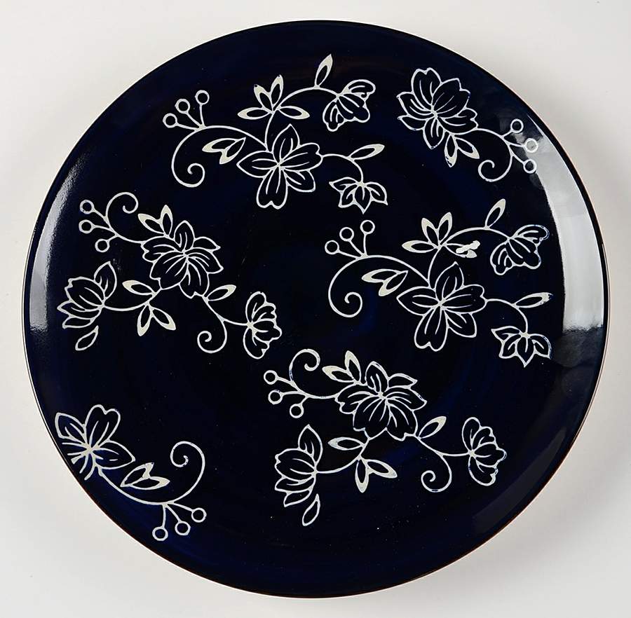 Floral Lace-Blue Dinner Plate by Temp-Tations-1