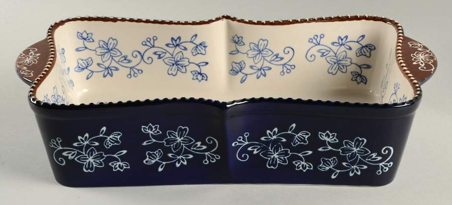 Floral Lace-Blue 13"  Rectangular Baker by Temp-Tations-1