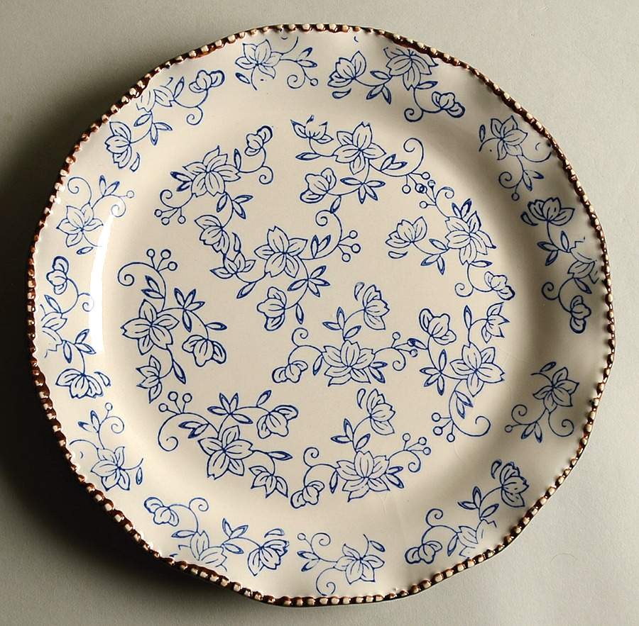 Floral Lace-Blue Dinner Plate by Temp-Tations-1