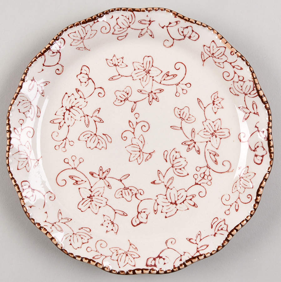 Floral Lace Cranberry Salad Plate by Temp-Tations-1