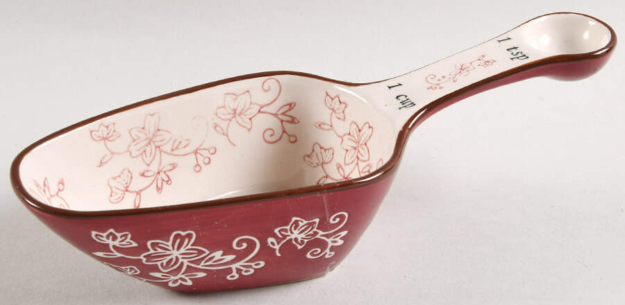 Floral Lace Cranberry 1 Cup Measuring Scoop by Temp-Tations-1
