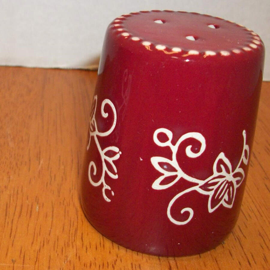 Floral Lace Cranberry Pepper Shaker (Centertaining Lazy Susan Set) by Temp-Tations-1
