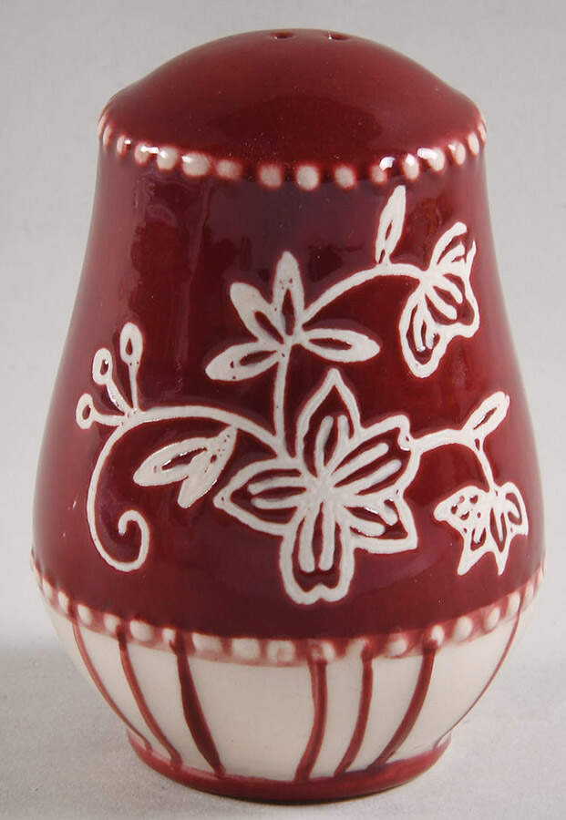 Floral Lace Cranberry Salt Shaker by Temp-Tations-1
