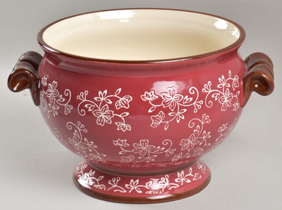 Floral Lace Cranberry Tureen No Lid by Temp-Tations-1