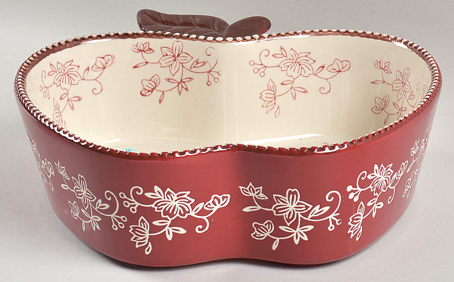 Floral Lace Cranberry Baker-Apple Shaped by Temp-Tations-1