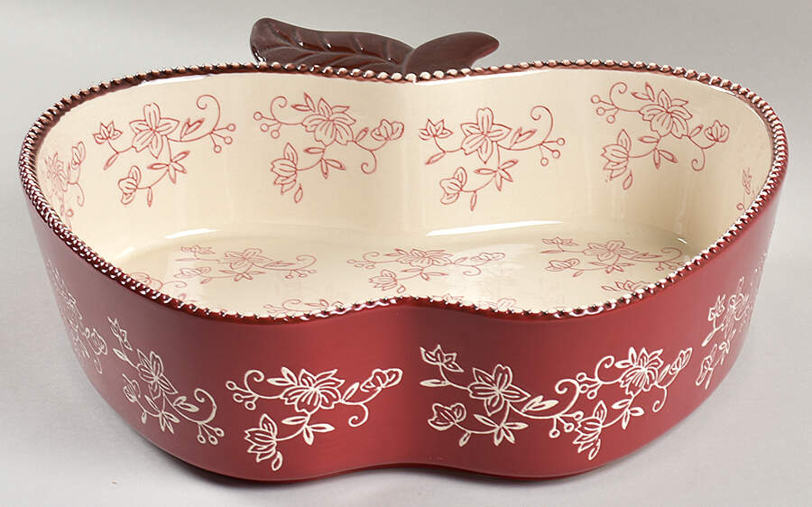 Floral Lace Cranberry Baker-Apple Shaped by Temp-Tations-1