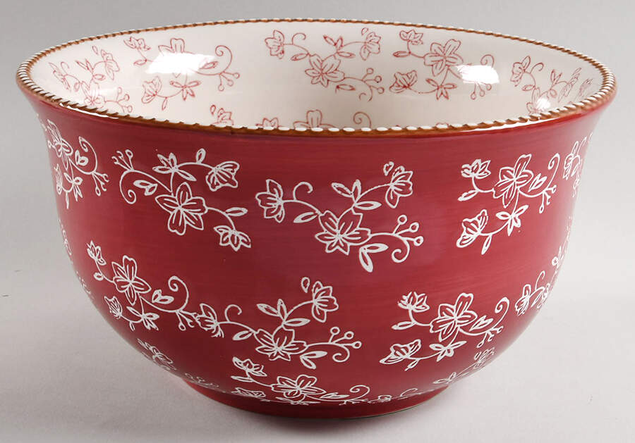 Floral Lace Cranberry Punch Bowl by Temp-Tations-1