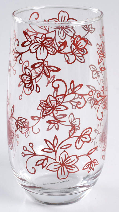 Floral Lace Cranberry 16 Oz Glassware Tumbler by Temp-Tations-1
