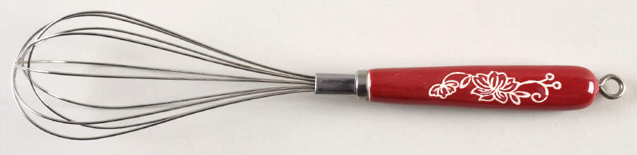 Floral Lace Cranberry Utensil Wisk with Ceramic Handle by Temp-Tations-1