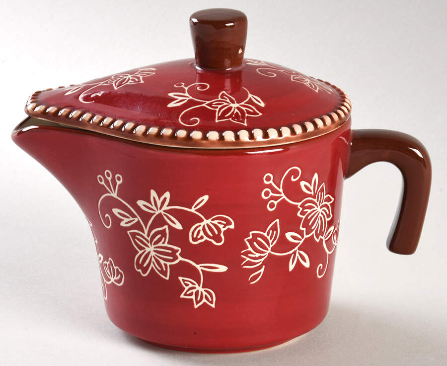 Floral Lace Cranberry Creamer & Lid by Temp-Tations-1