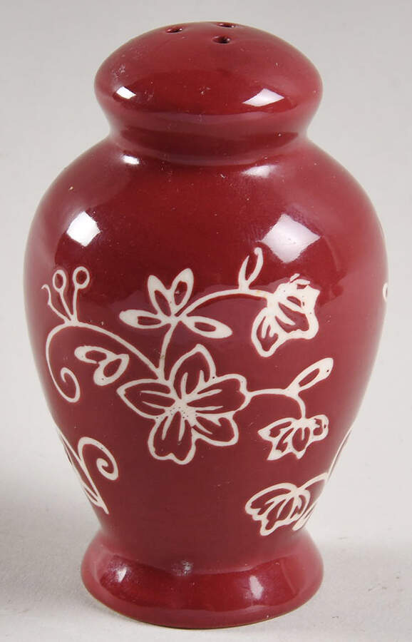 Floral Lace Cranberry Pepper Shaker by Temp-Tations-1