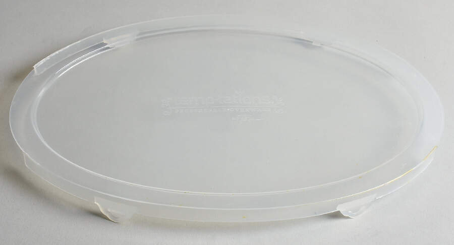 Floral Lace Cranberry Plastic Lid for 15" Oval Baker by Temp-Tations-1