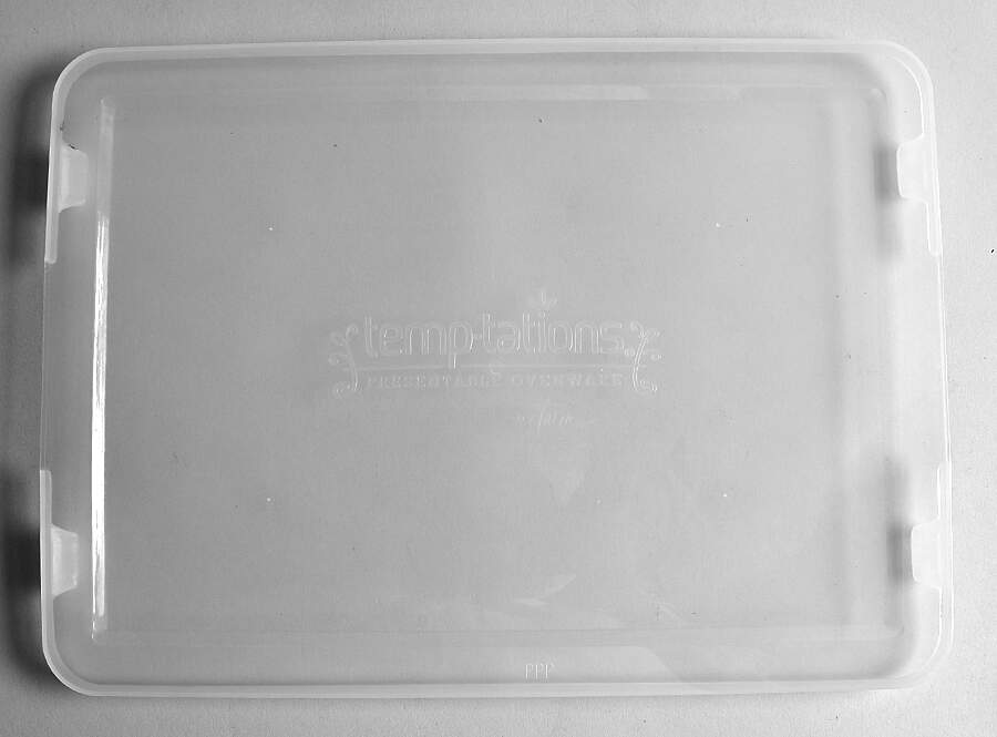 Floral Lace Cranberry Plastic Lid for 15" Rectangular Baker by Temp-Tations-1