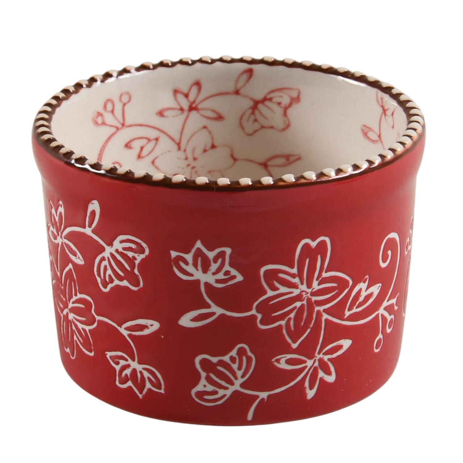 Floral Lace Cranberry Ramekin by Temp-Tations-1