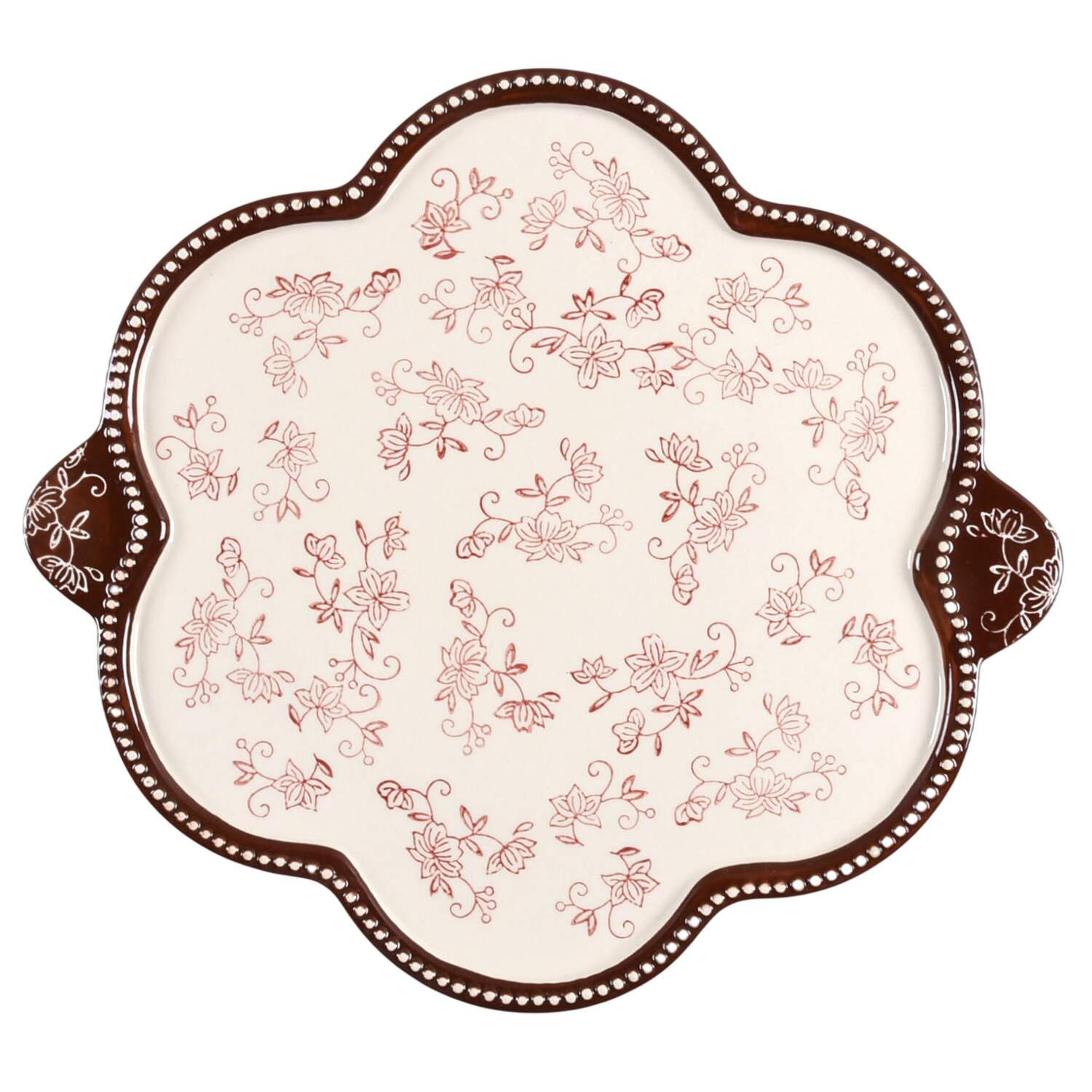 Floral Lace Cranberry Lid-It for 7 Part Daisy Divided Server by Temp-Tations-1