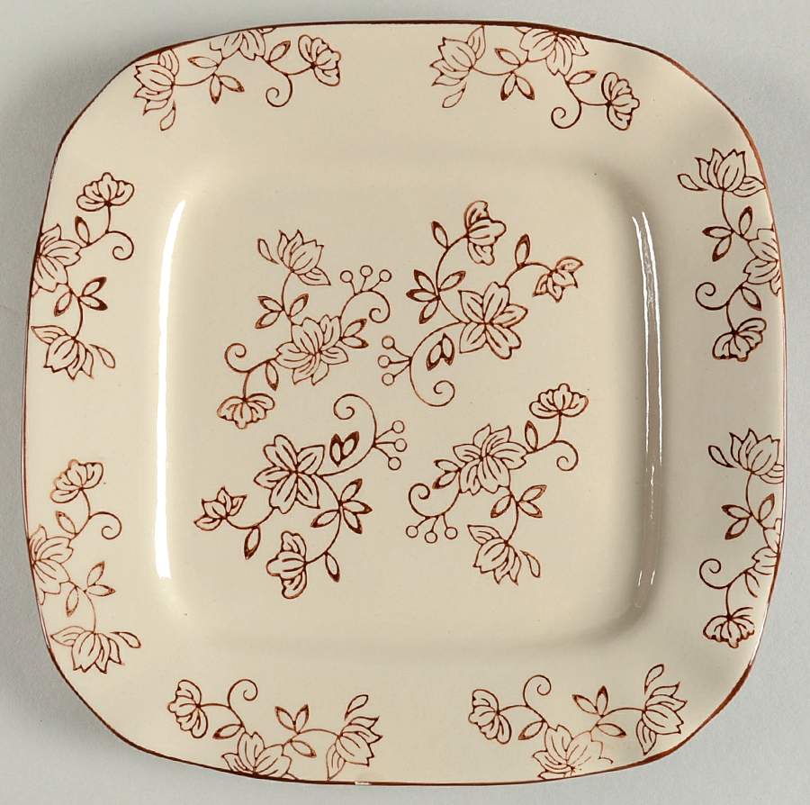 Floral Lace Cranberry Square Salad Plate by Temp-Tations-1