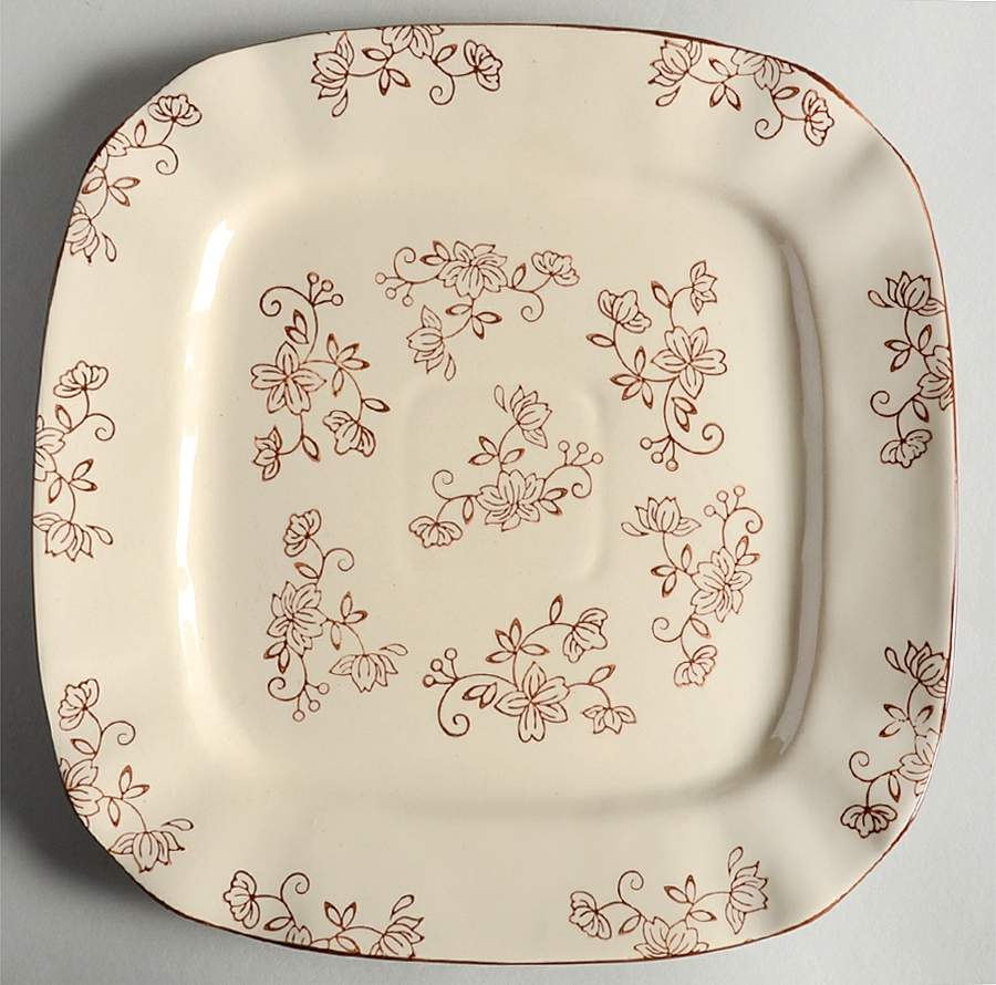 Floral Lace Cranberry Square Dinner Plate by Temp-Tations-1