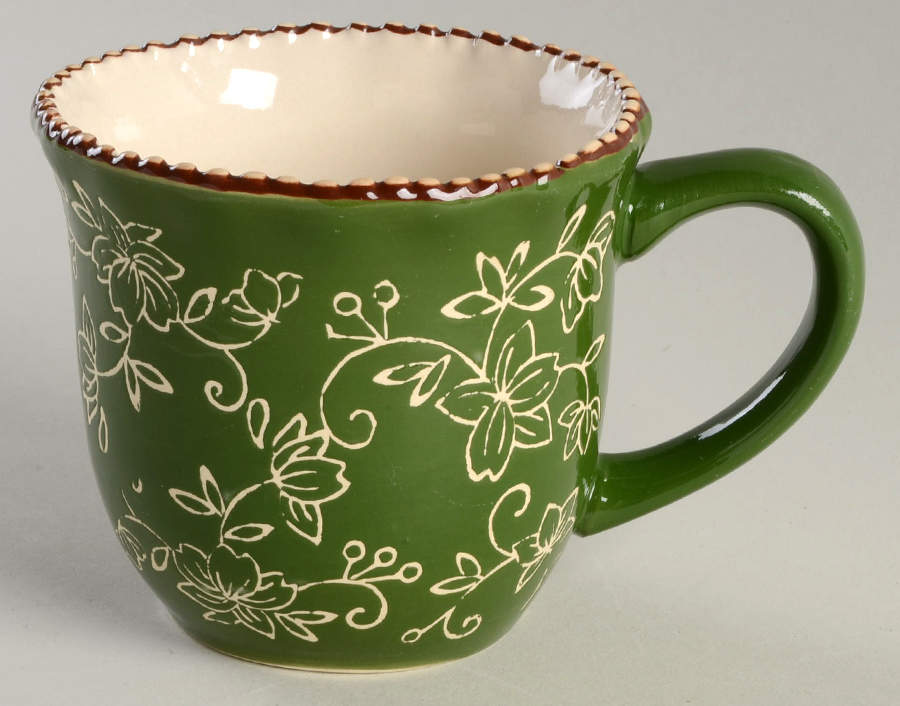 Floral Lace Green Mug by Temp-Tations-1