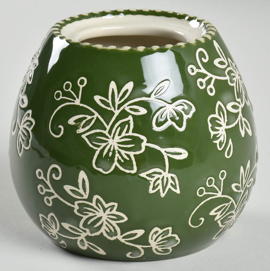 Floral Lace Green Sugar Bowl No Lid by Temp-Tations-1