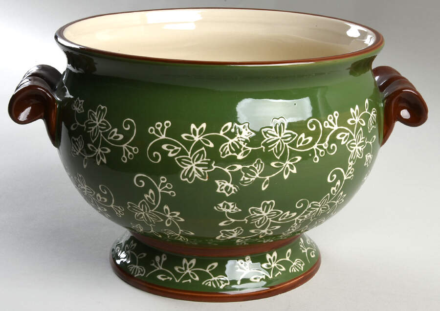 Floral Lace Green Tureen No Lid by Temp-Tations-1