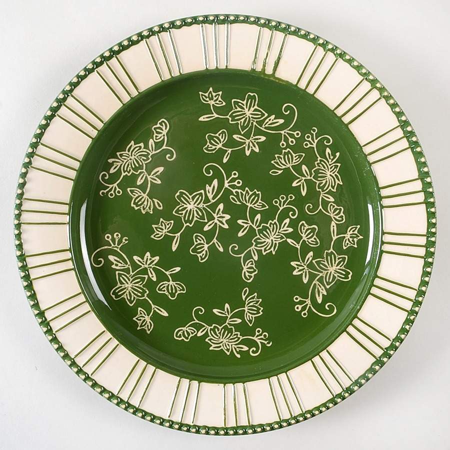 Floral Lace Green Dinner Plate by Temp-Tations-1