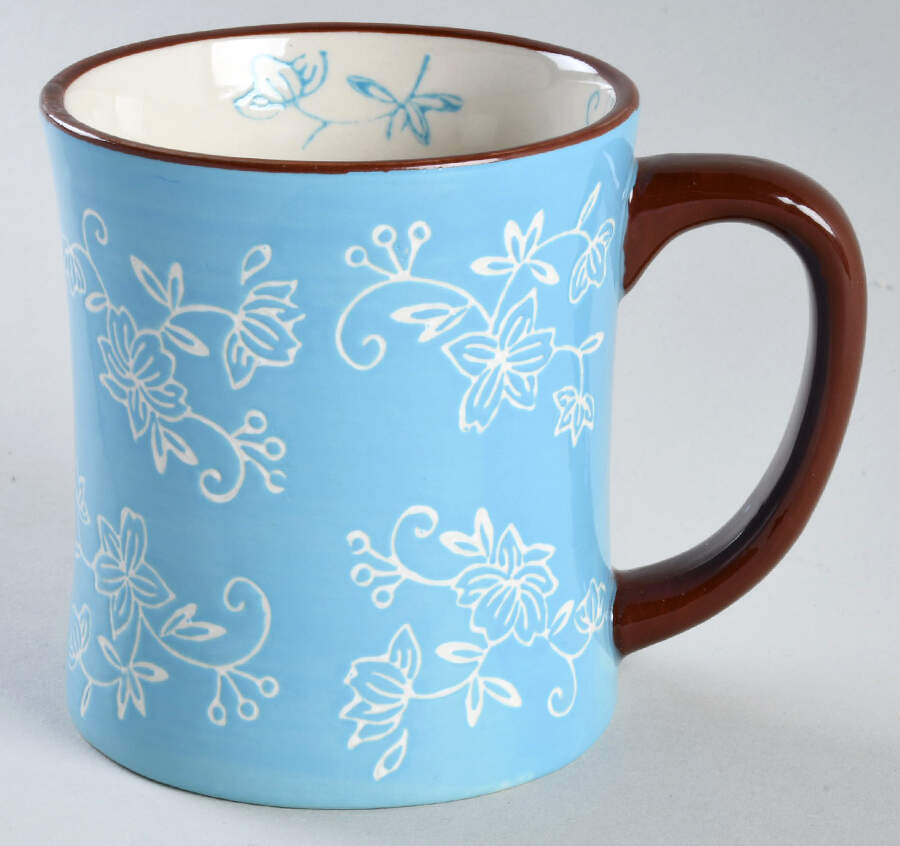 Floral Lace Light Blue Mug by Temp-Tations-1