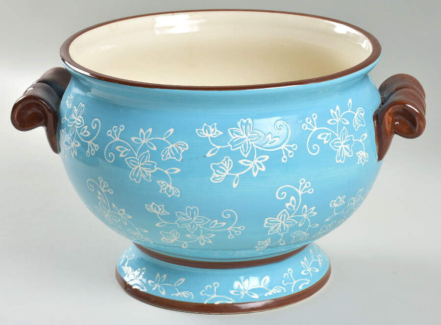 Floral Lace Light Blue Tureen No Lid by Temp-Tations-1
