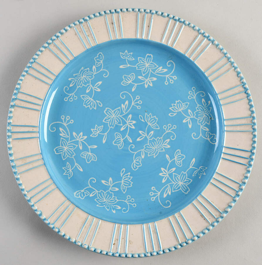 Floral Lace Light Blue Dinner Plate by Temp-Tations-1