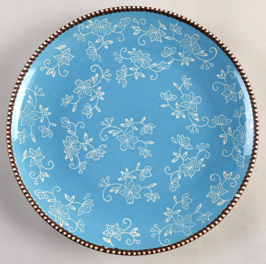 Floral Lace Light Blue Dinner Plate by Temp-Tations-1