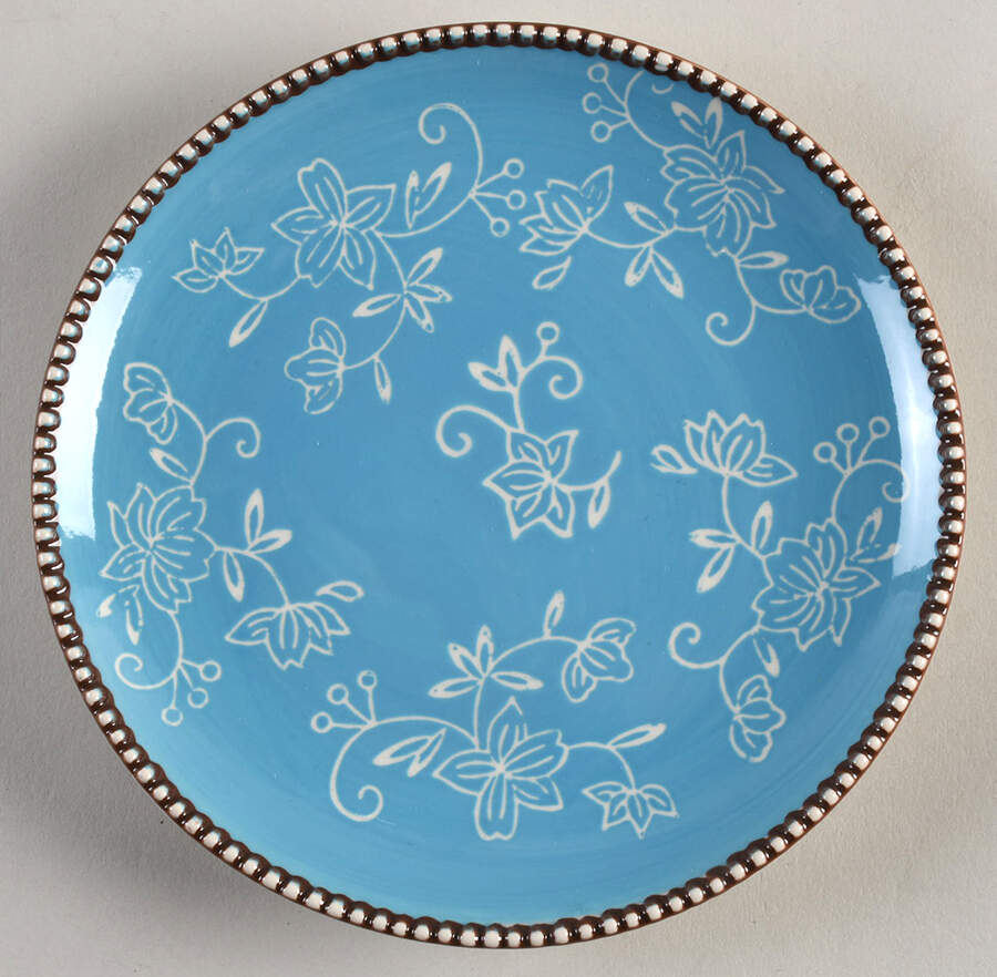 Floral Lace Light Blue Bread & Butter Plate by Temp-Tations-1
