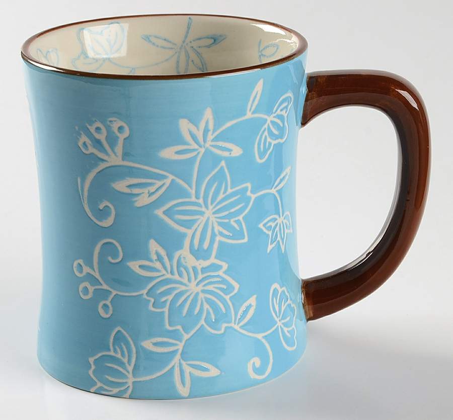Floral Lace Light Blue Mug by Temp-Tations-1