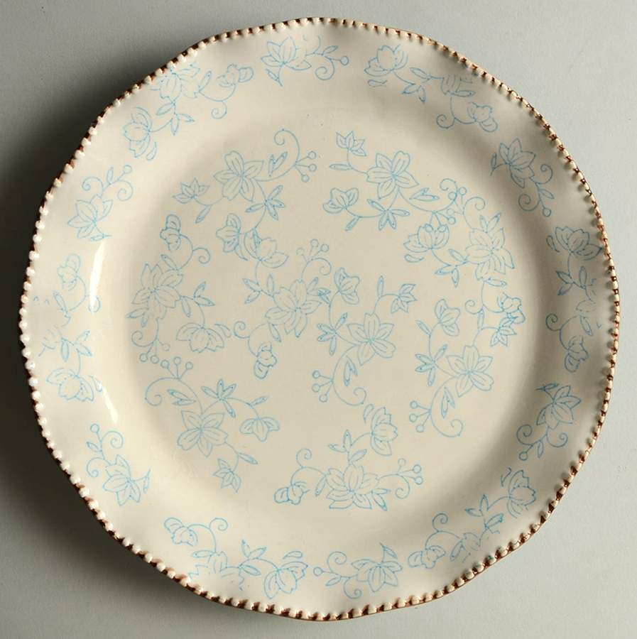 Floral Lace Light Blue Dinner Plate by Temp-Tations-1