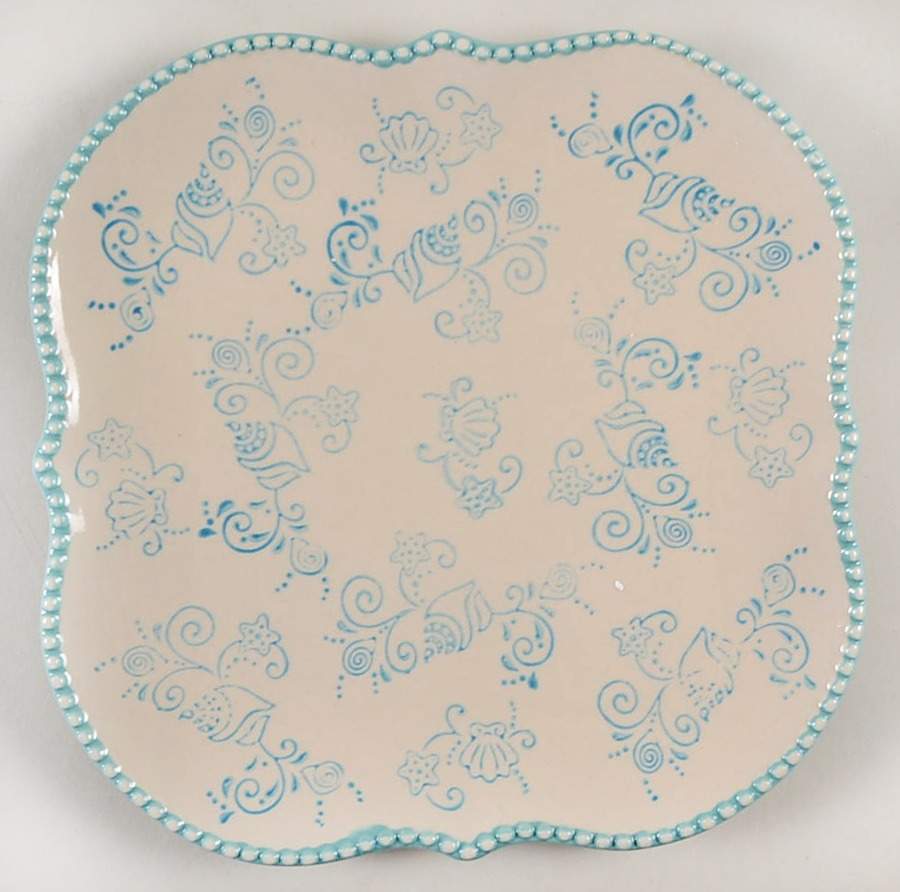 Floral Lace Summer Square Salad Plate by Temp-Tations-1