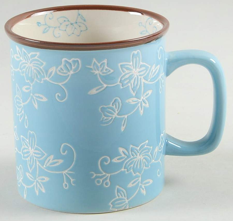 Floral Lace Light Blue Mug by Temp-Tations-1