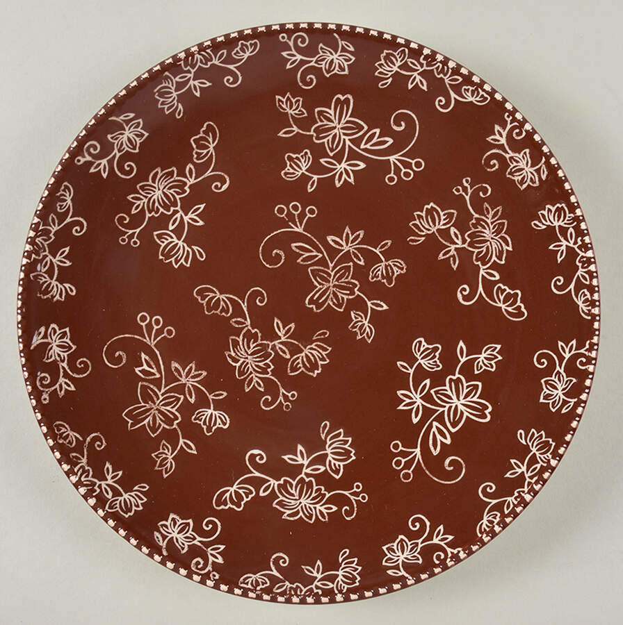 Floral Lace Chocolate Dinner Plate by Temp-Tations-1