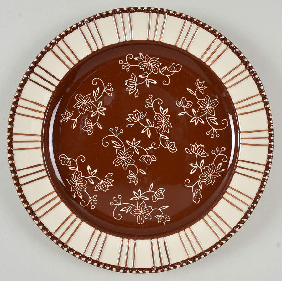 Floral Lace Chocolate Dinner Plate by Temp-Tations-1