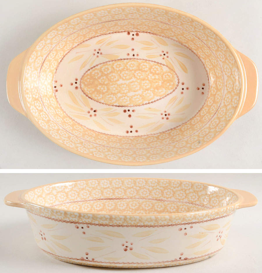 Old World Cream 13" Oval Baker by Temp-Tations-1