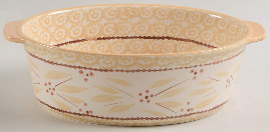 Old World Cream 10" Oval Baker by Temp-Tations-1