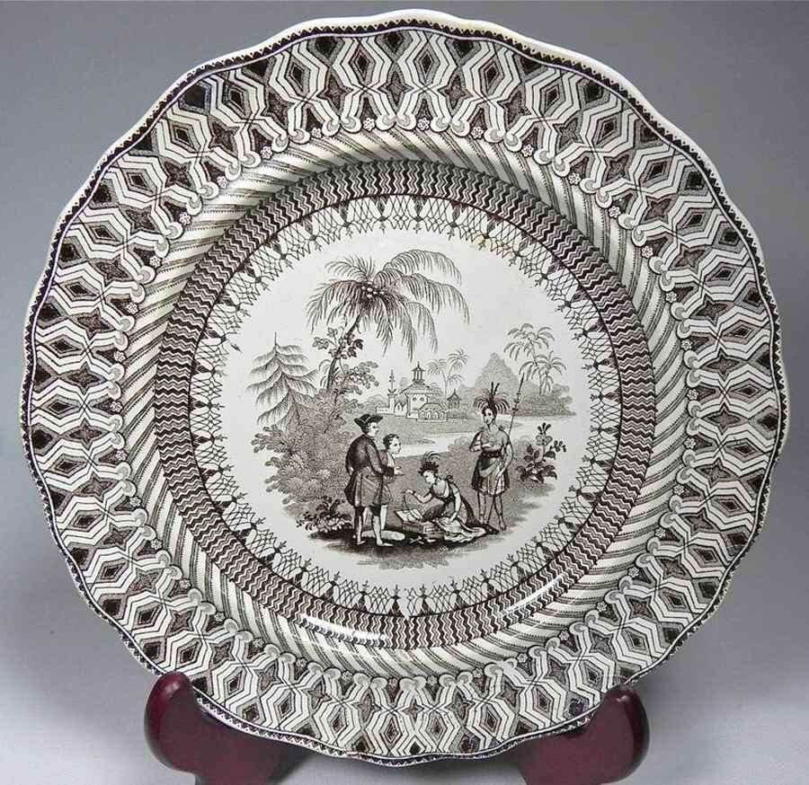 W Penns Treaty Dinner Plate by Thomas Green-1