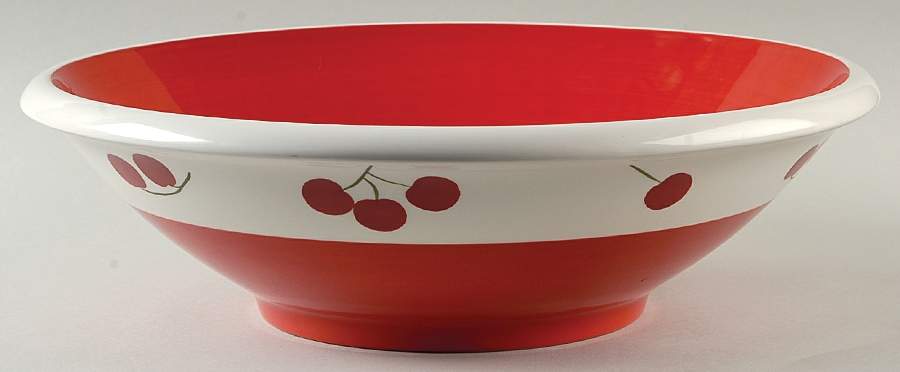 Cherries 13" Large Salad Serving Bowl by Terramoto-1