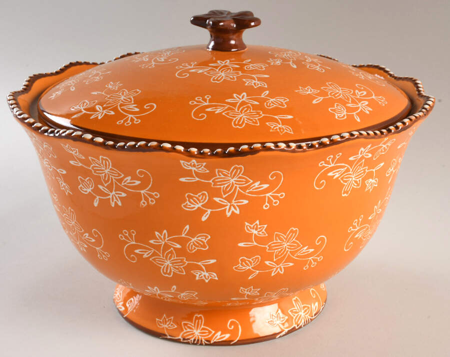 Floral Lace Spice Round Covered Vegetable by Temp-Tations-1