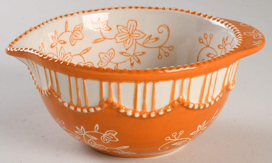 Floral Lace Spice 7" Nesting Bowl with Spout by Temp-Tations-1