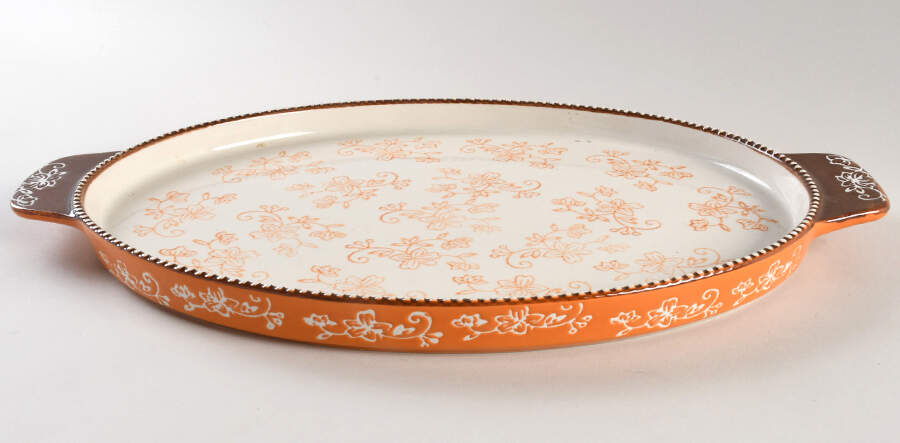 Floral Lace Spice Lid-It for 15" Oval Baker (Trivet, Tra by Temp-Tations-1