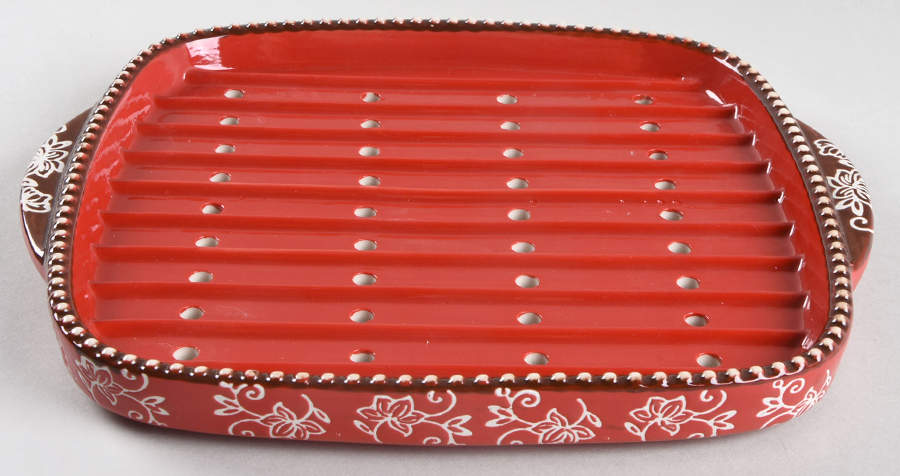 Floral Lace Red Microwave Steamer Insert by Temp-Tations-1