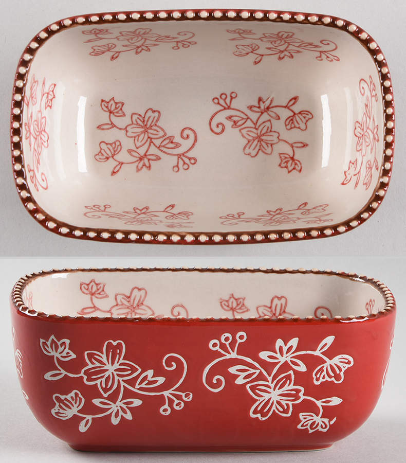 Floral Lace Red Loaf Pan by Temp-Tations-1
