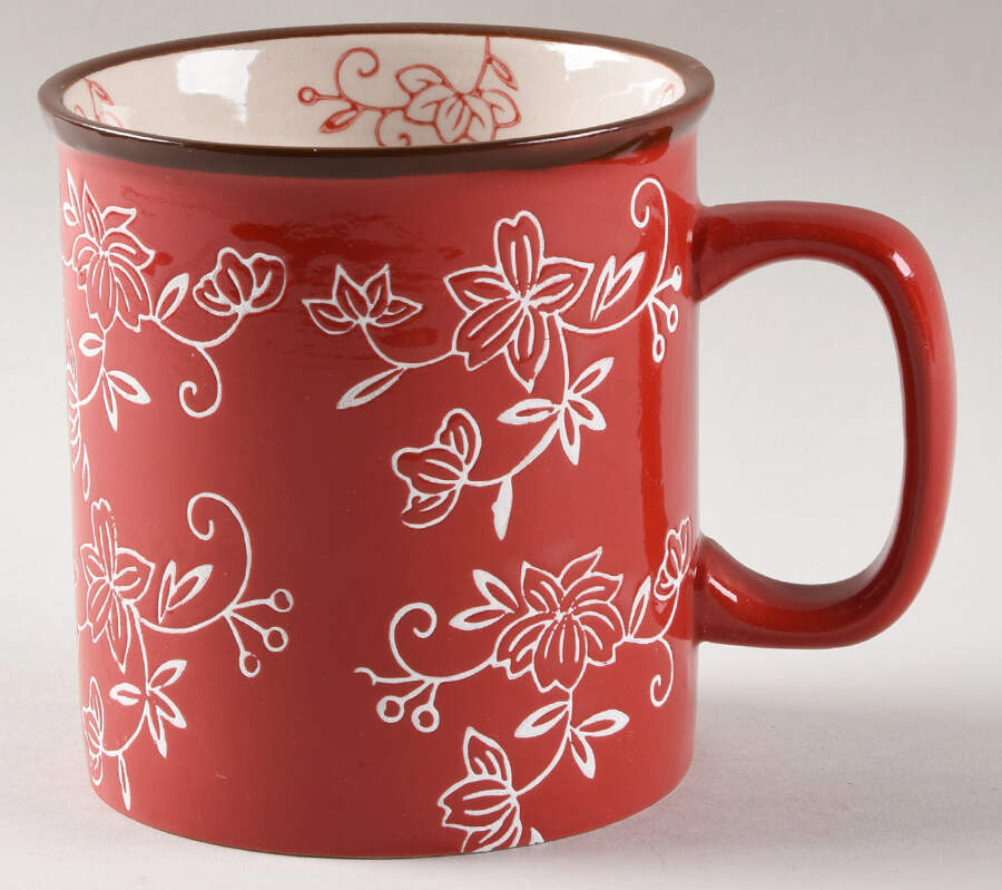 Floral Lace Red Mug by Temp-Tations-1